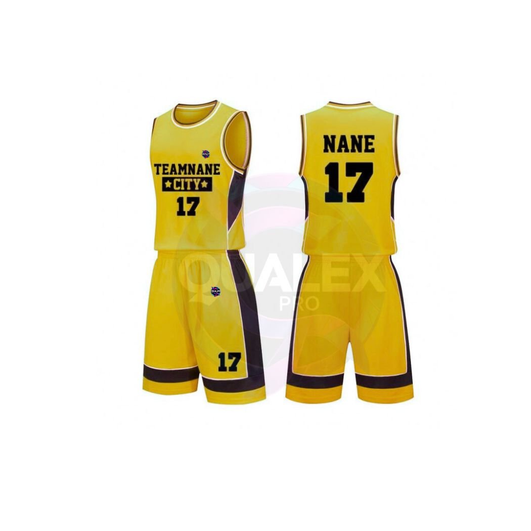Home Qualex Pro Basketball Uniform Yellow
