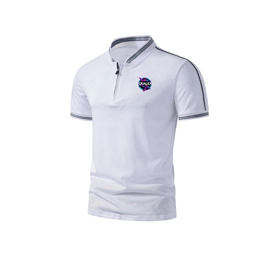 Qualex Pro T Shirt man White 1 Trendy Men’s Polo Shirts – Premium Cotton Pullover, Regular & Plus Size - Image 3